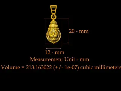 Lord Narasimha 3d Print Pendant File - 0049  3D print model