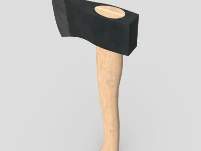 Hatchet 2 axe Low-poly 3D model