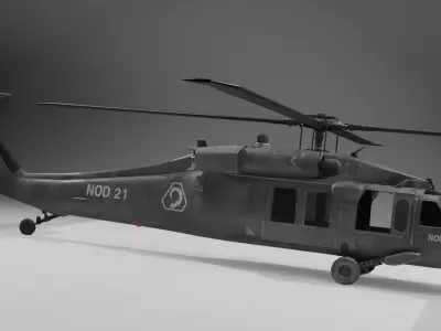 UH60 Black Hawk PBR 4K Textures Low-poly 3D model Low-poly 3D model