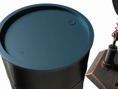 Oil Rig Miniature Low-poly 3D model