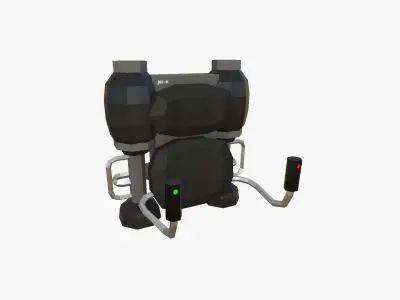 Jetpack Low Poly E04 - SciFi Character Design Low-poly 3D model