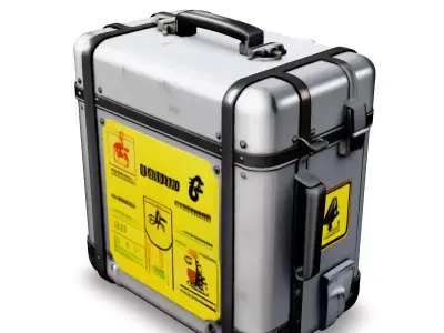 Metal Biohazard Suitcase Game Asset Low-poly 3D model