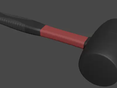 Rubber mallet 3D model Low-poly 3D model