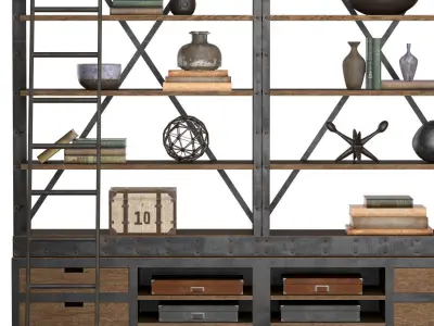 Industrial Iron Bookshelf 3D model