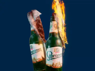 Molotov cocktail Low-poly 3D model purchase