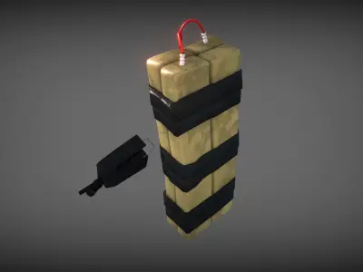 C-4 C4 explosive Low-poly 3D model