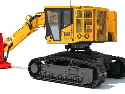 Tracked Feller Buncher Forestry Harvester 3D model