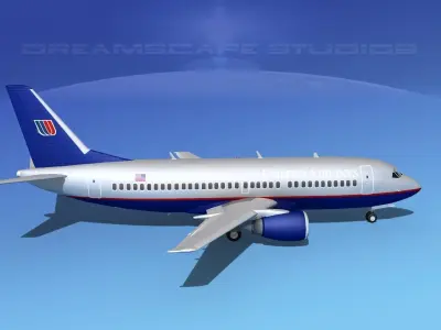 Boeing 737-300 United Airlines 3D model