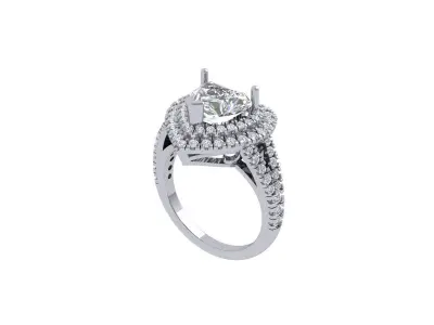 Heart Art Deco Ring 3D print model 2