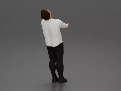 Man leaning back holding hands enjoying a playful dance moment 3D print model