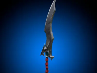 Stylized Sword Weapon Melee PBR low-poly game ready Low-poly 3D model