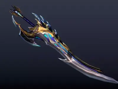 Futuristic Sword Low-poly 3D model 25