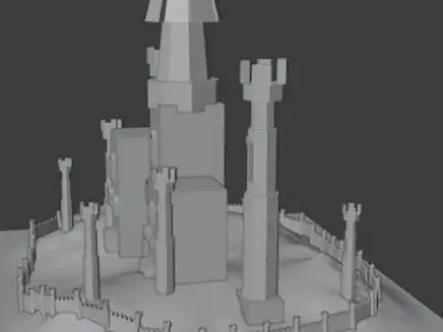 Medieval Castle Free low-poly 3D model buy