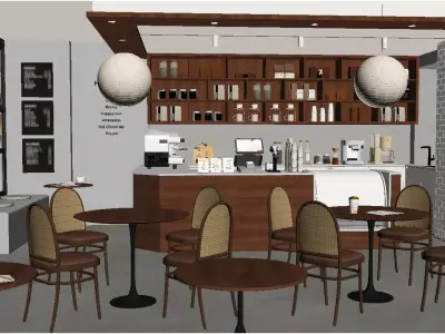 coffee shop 3D model 28