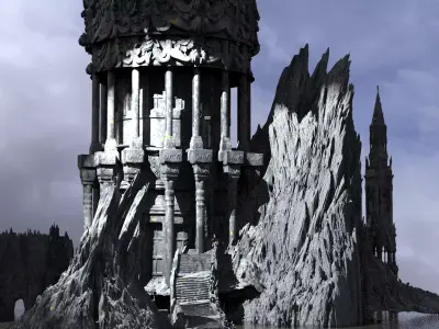 Mountain Castle Retreat 1 3D model