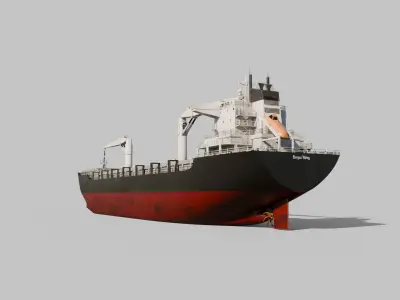 Cargo Ship Low-poly 3D model purchase