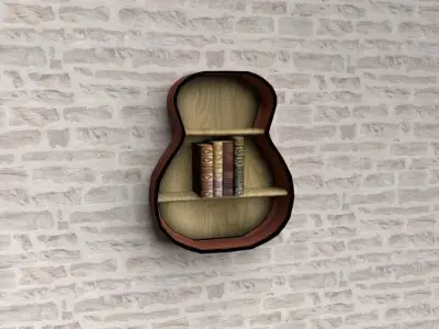 Loft style bookshelf Free low-poly 3D model