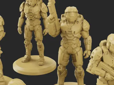 Sci-Fi Soldier Squad - Miniature Set for 3D Printing 3D print model purchase