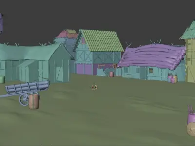 Ancient Rome Scene with all textures and animation 3D model