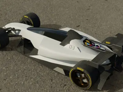 Concept Formula One Car 2022 model Low-poly 3D model