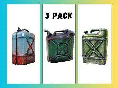 Gasoline Cans  PBR Textures Collection 3D Model Pack