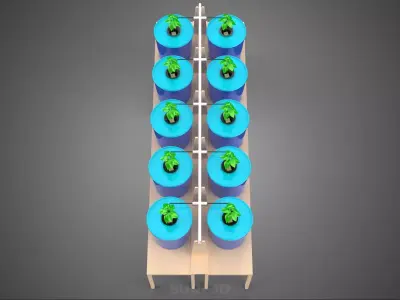 DBS DUTCH BUCKET SYSTEM BATO HYDROPONIC PLANT CULTIVATION GARDEN 3D model