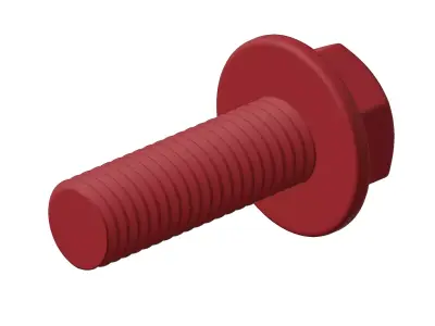 Plastic Flanged Bolt Toy 3D model