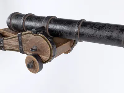 Pirate Ship Cannon Low-poly 3D model