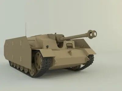 Stug III G tank military vehicle 3D model