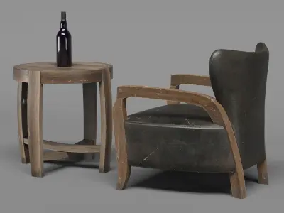 Timothy Oulton Achilles vintage Low-poly 3D model