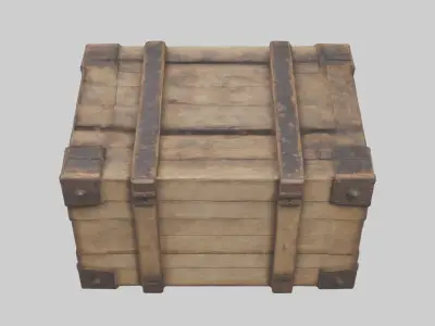 Aged Wooden Box Model Low-poly 3D model