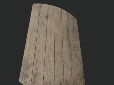 Slavic square wooden shield- base Low-poly 3D model