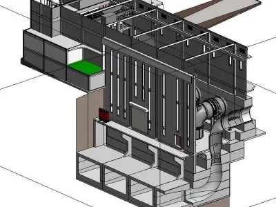 Hydropower plant Kaplan Vertical Axis 3D model