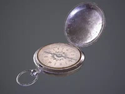 Antique compass Low-poly 3D model