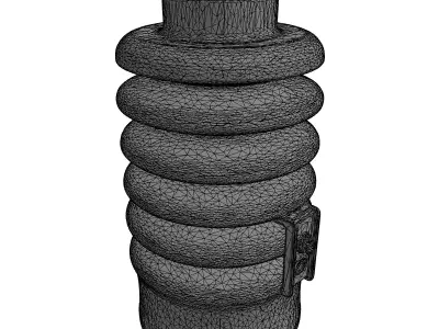 Worn Electrical Power Line Insulator Low-poly 3D model