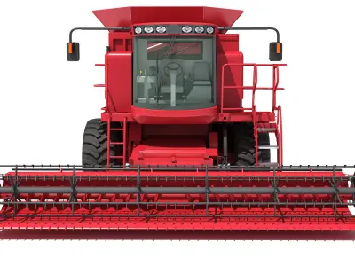Red Combine Harvester 3D model buy