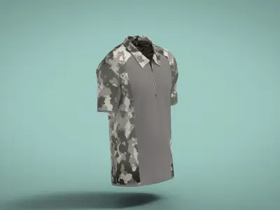 Military Outfit - T-shirt Low-poly 3D model 26