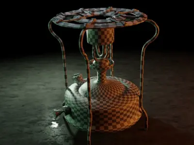 Kerosene Stove  OLD Low-poly 3D model