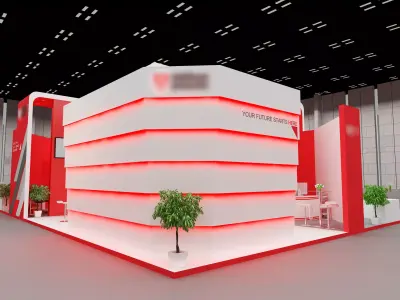 Exhibition Stand Design 00356 Low-poly 3D model