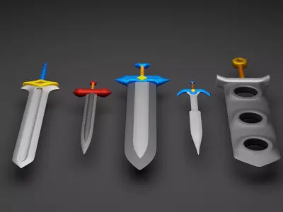 Swords Pack 5 Melee Weapons Low-poly 3D model