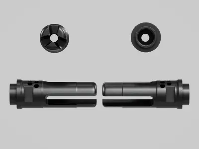 WARCOMP Flash Hider Low-poly 3D model