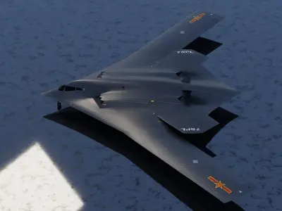 Xian H-20 stealth bomber Low-poly 3D model