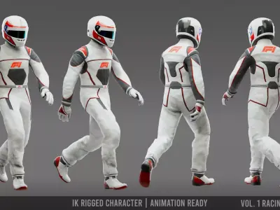 Racing Driver GameReady Low-poly 3D model