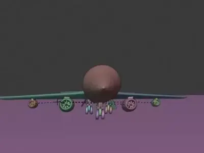 3d object airplane and hangar Low-poly 3D model