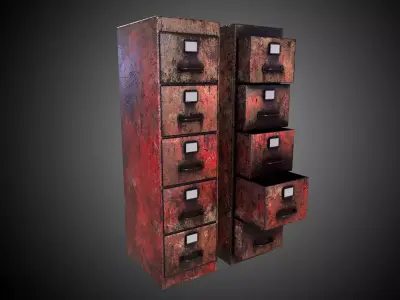 Cabinet V1 - 008 Low-poly 3D model