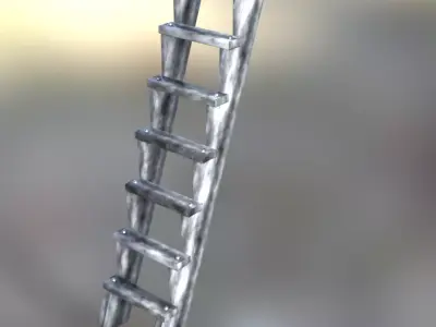 Wooden Stair Ladder 3D model