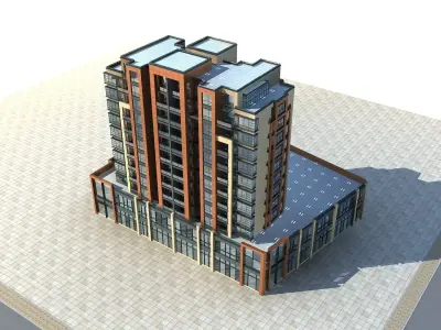 Commercial Building 3D model 25