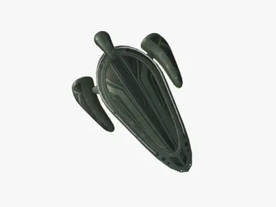 Alien Spaceship UFO H05 Dark Green - Sci Fi Spacecraft Design Free low-poly 3D model