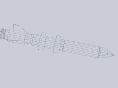 Scifi torpedo Low-poly 3D model order