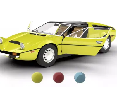 Maserati Bora 4 9 1974  HQ 3d model 3D model